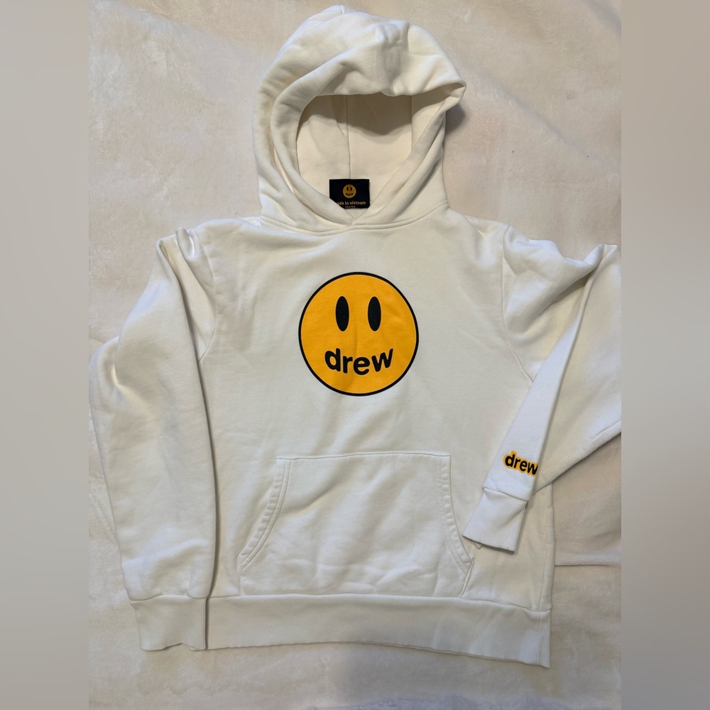Kids Youth Drew House Cream White Justin Bieber smiley hoodie Size 10